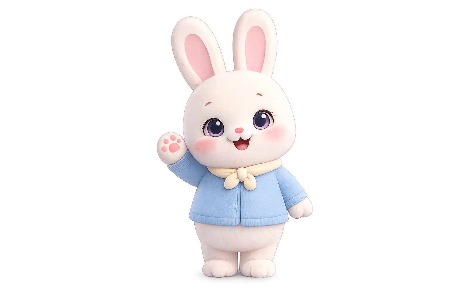 Sia the bunny happy and waving